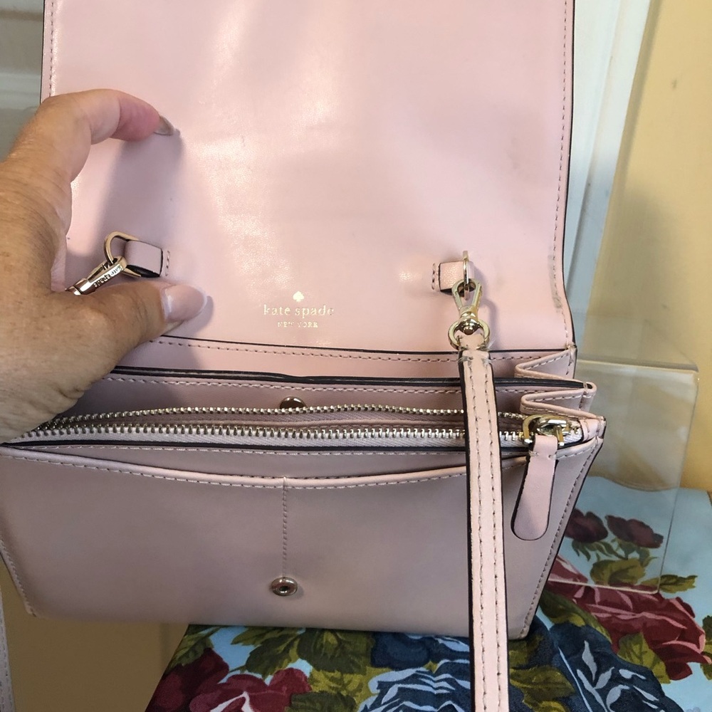 kate spade Blush Pink Leather Crossbody wallet bag - Picture 6 of 14